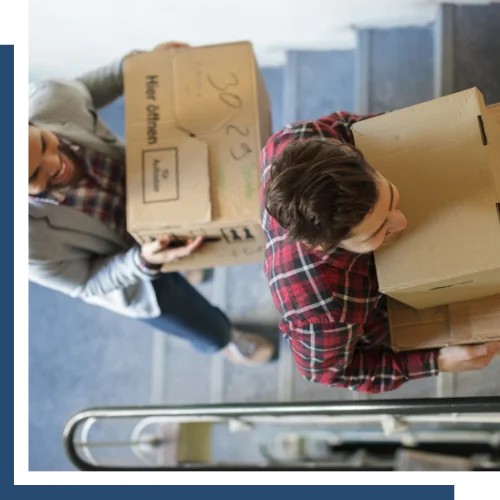 People packing for a move within the UK