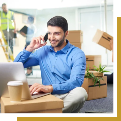 An employee getting ready for relocation An employee getting ready for relocation