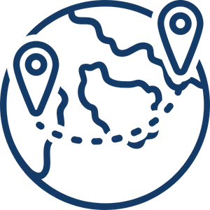 An icon representing moving overseas An icon representing moving overseas